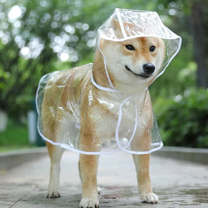 Transparent Waterproof Pet Raincoat - Hooded Jacket for Dogs & Puppies