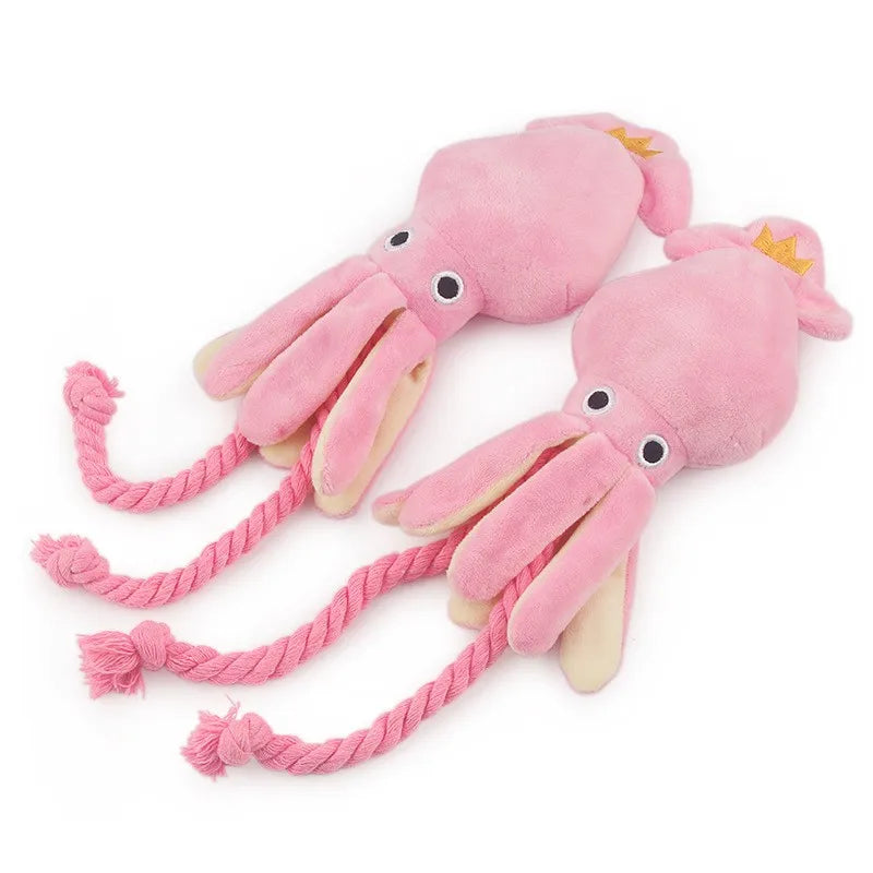 Squid Puppy Chew Toy - Squeaky Plush Octopus For Dogs