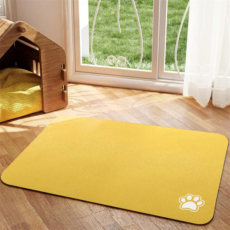 Absorbent Pet Feeding Mat - Waterproof, Anti-Slip Food and Water Placement For Dogs And Cats