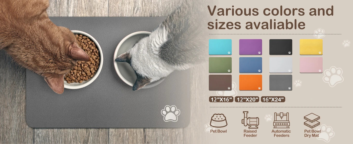 Absorbent Pet Feeding Mat - Waterproof, Anti-Slip Food and Water Placement For Dogs And Cats