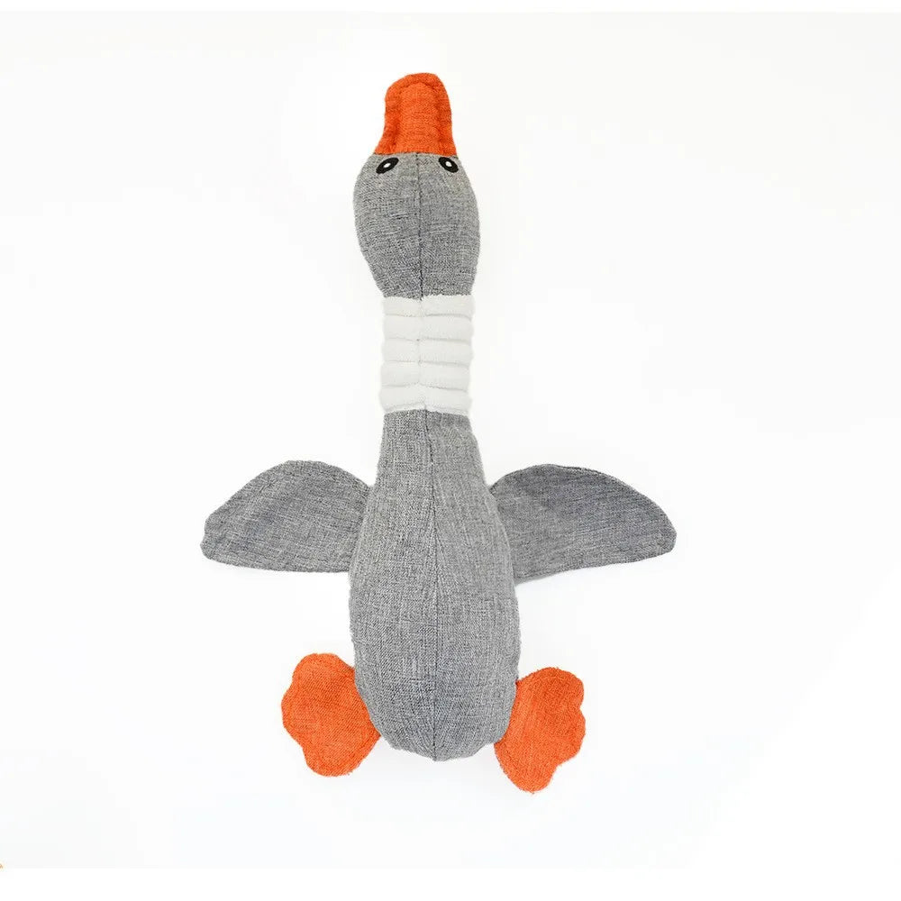 Durable Squeaky Goose Dog Toy – Soft Plush Chew Toy for Play & Teeth Cleaning