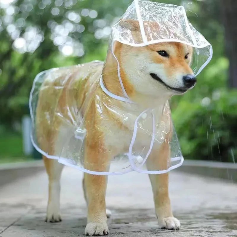 Transparent Waterproof Pet Raincoat - Hooded Jacket for Dogs & Puppies