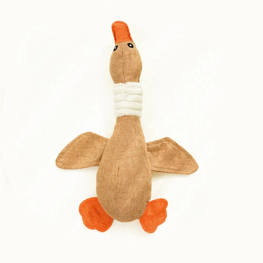 Durable Squeaky Goose Dog Toy – Soft Plush Chew Toy for Play & Teeth Cleaning