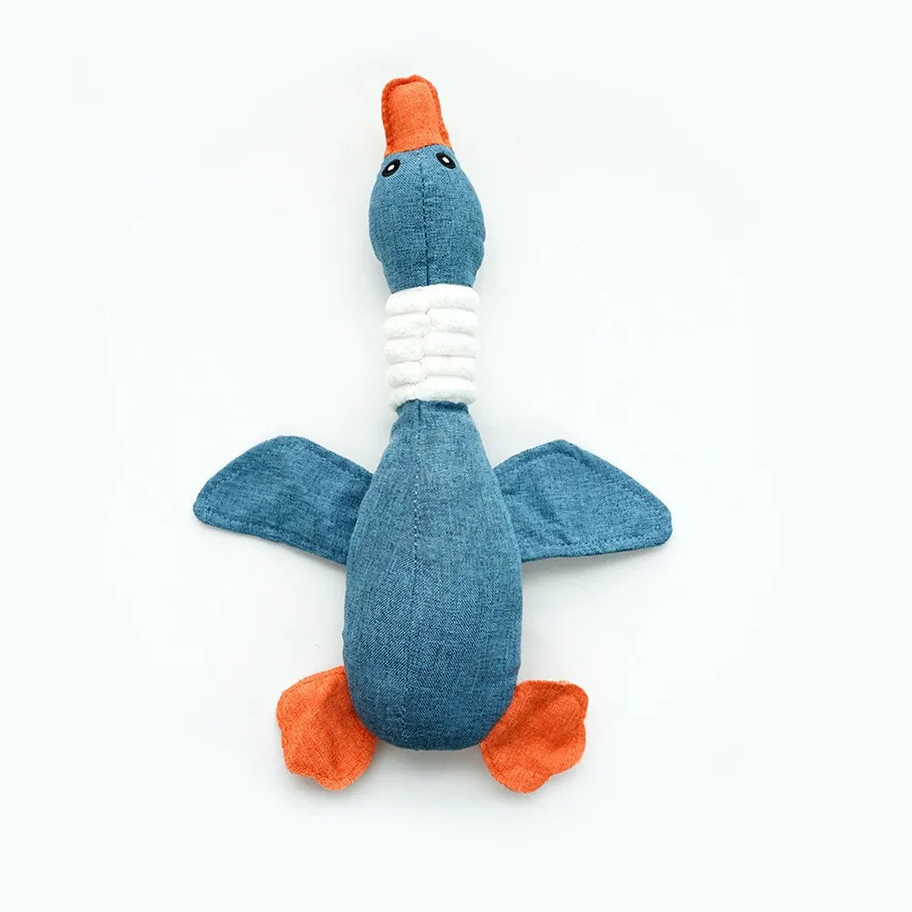 Durable Squeaky Goose Dog Toy – Soft Plush Chew Toy for Play & Teeth Cleaning