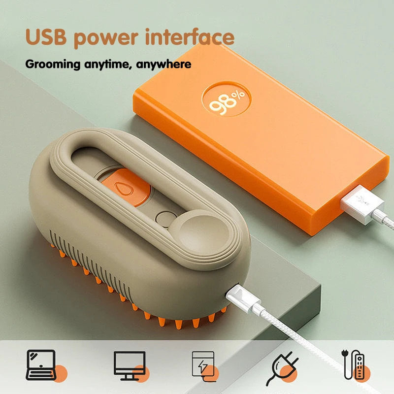3-in-1 Steam Pet Grooming Brush