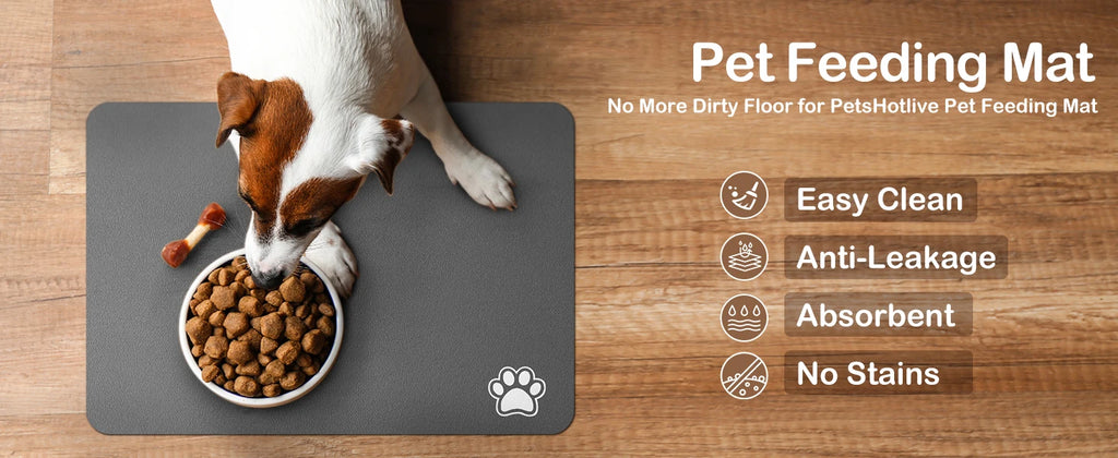 Absorbent Pet Feeding Mat - Waterproof, Anti-Slip Food and Water Placement For Dogs And Cats