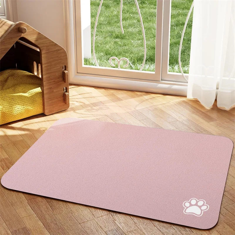Absorbent Pet Feeding Mat - Waterproof, Anti-Slip Food and Water Placement For Dogs And Cats