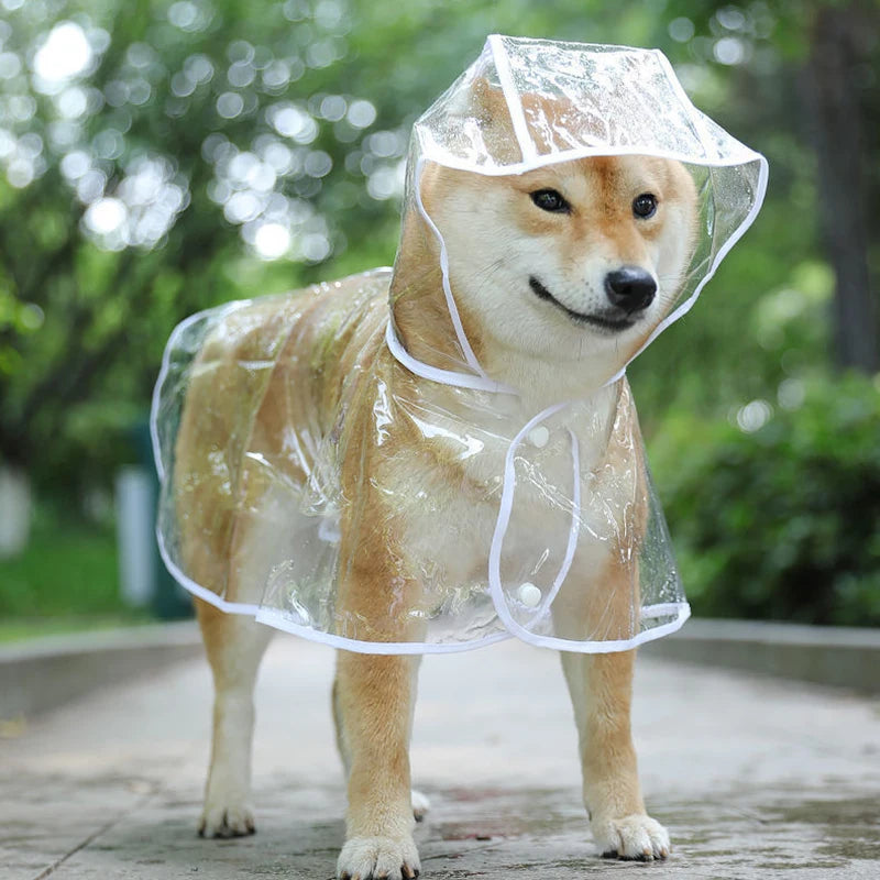 Transparent Waterproof Pet Raincoat - Hooded Jacket for Dogs & Puppies
