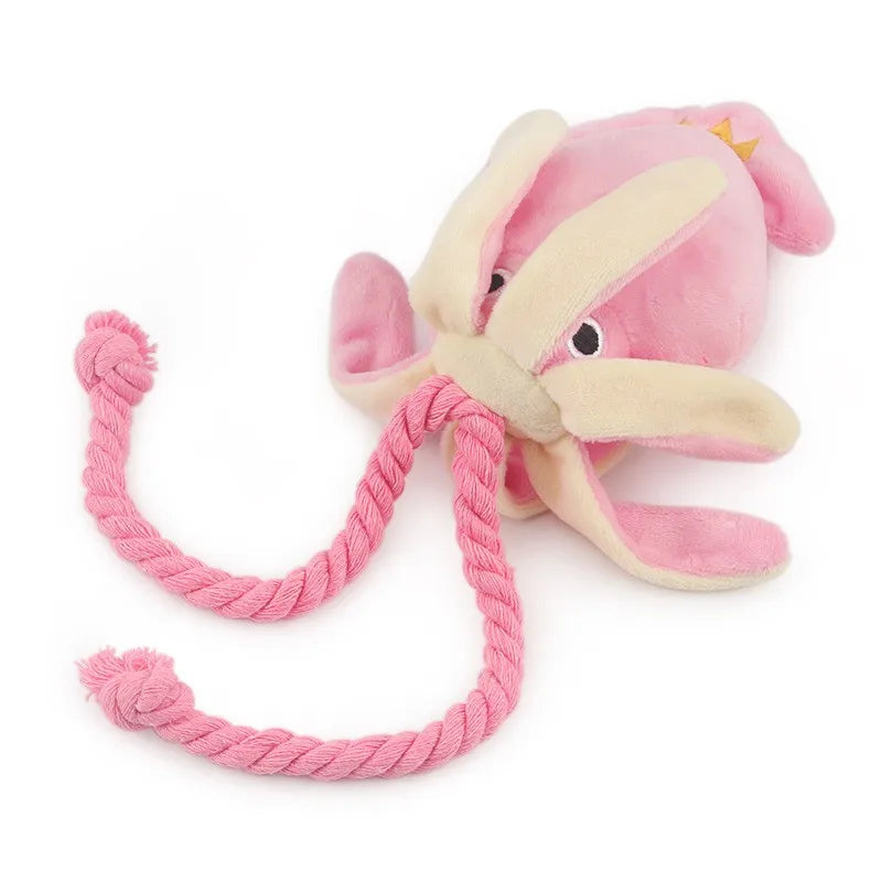 Squid Puppy Chew Toy - Squeaky Plush Octopus For Dogs