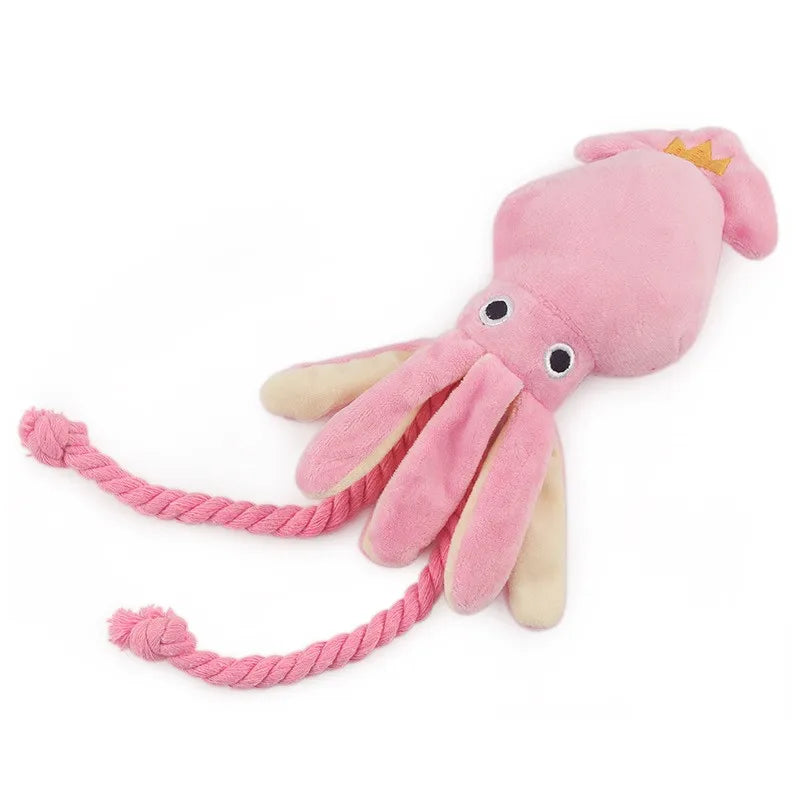 Squid Puppy Chew Toy - Squeaky Plush Octopus For Dogs