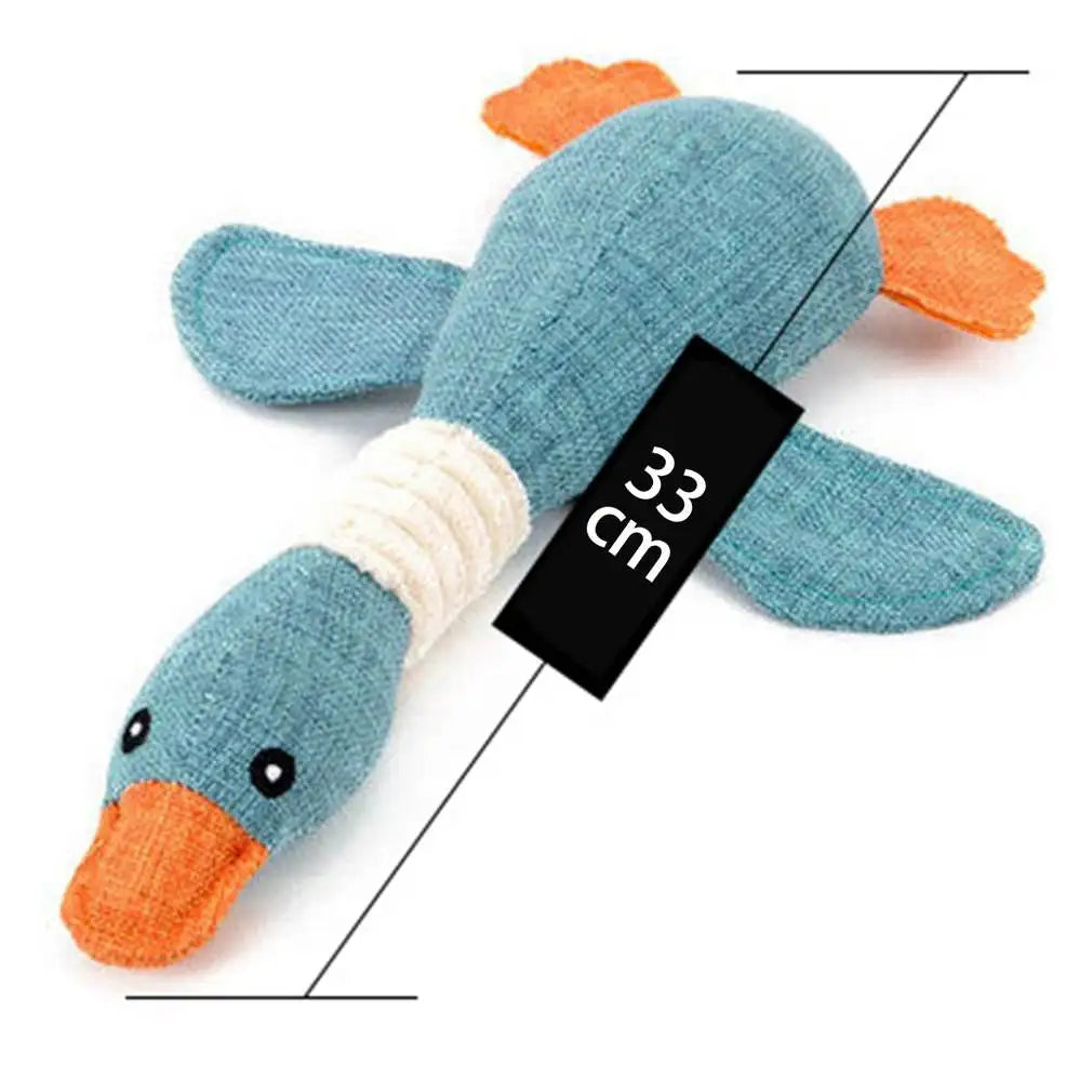 Durable Squeaky Goose Dog Toy – Soft Plush Chew Toy for Play & Teeth Cleaning